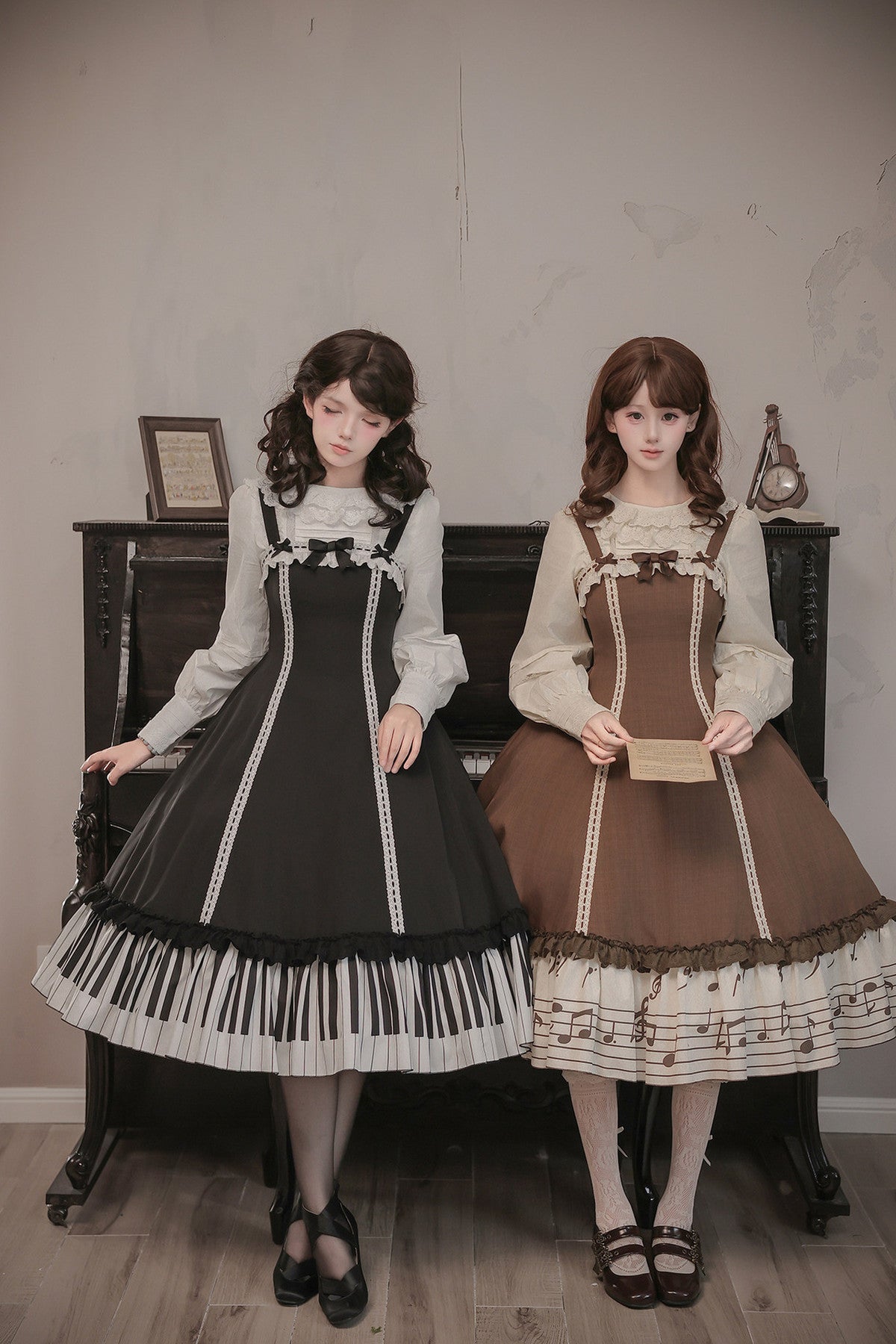 Bedrucktes Rüschenkleid- und Hemd-Set