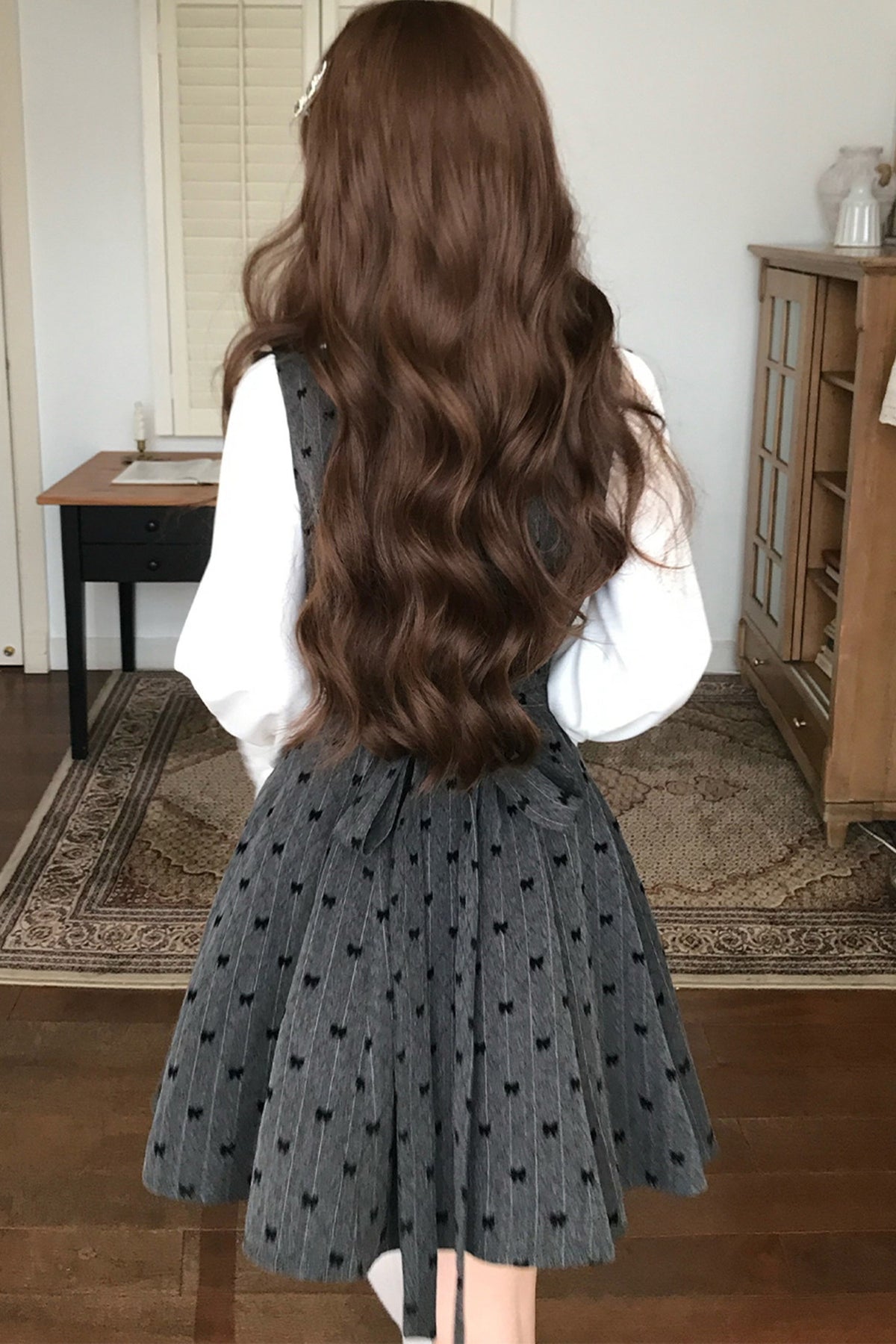 Long-Sleeve Lace Layered-Look Dress