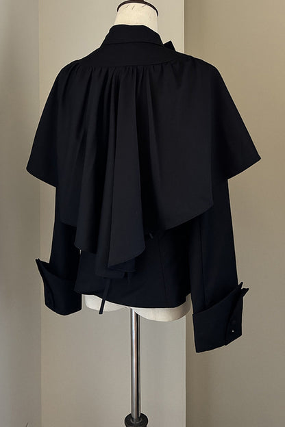 Gothic Long-Sleeved Shawl Shirt