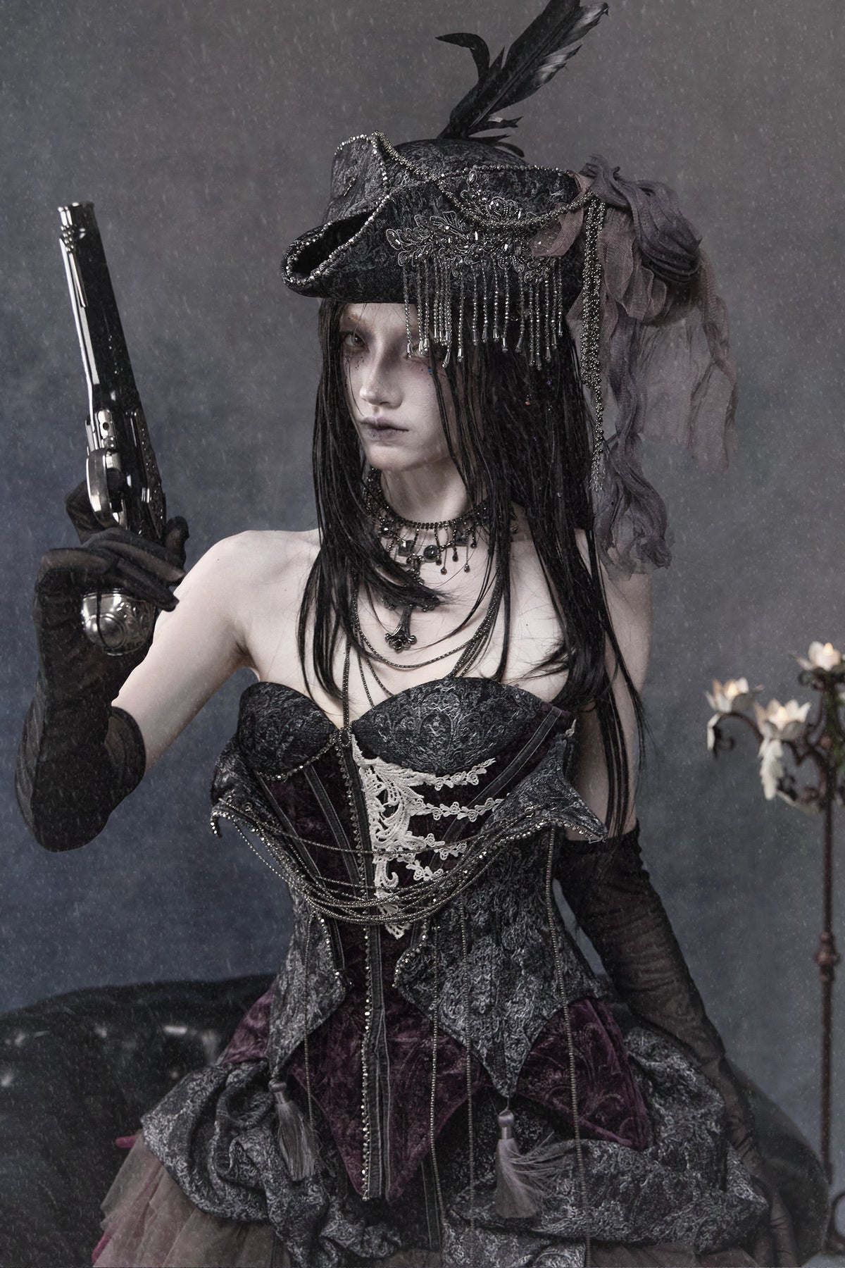 Gothic Purple Corset Dress