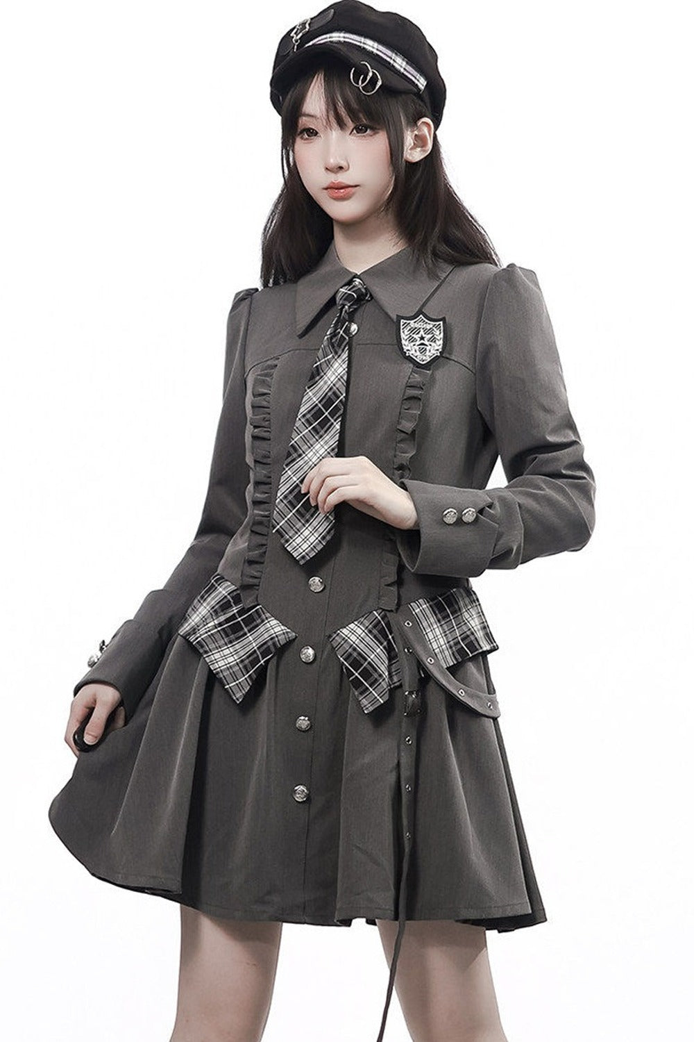Striped Blazer Shirt Dress Set-Up