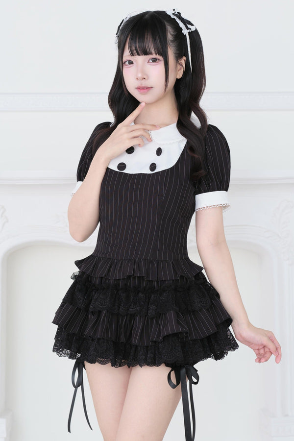 Plaid Striped Top and Skirt Set