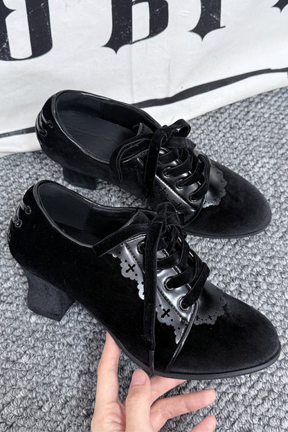 Gothic Velvet Ribbon Heels