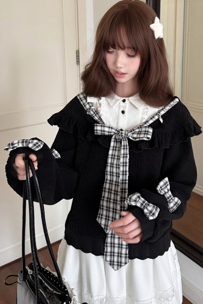 Tie Knit Sweater and Skirt Set