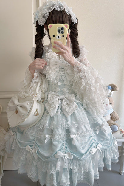 Silk Satin Doll-Like JSK Strap Dress