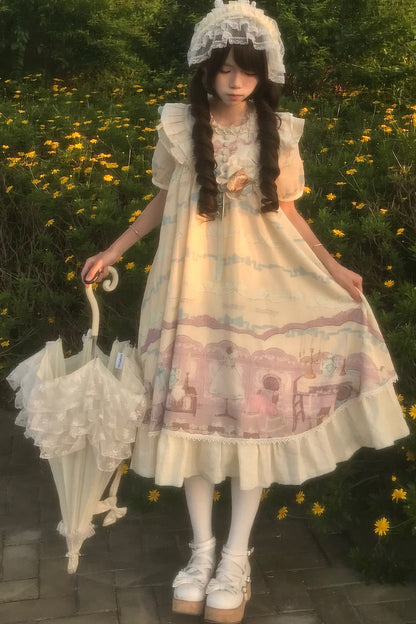 Teddy Bear Print Doll Lolita Dress