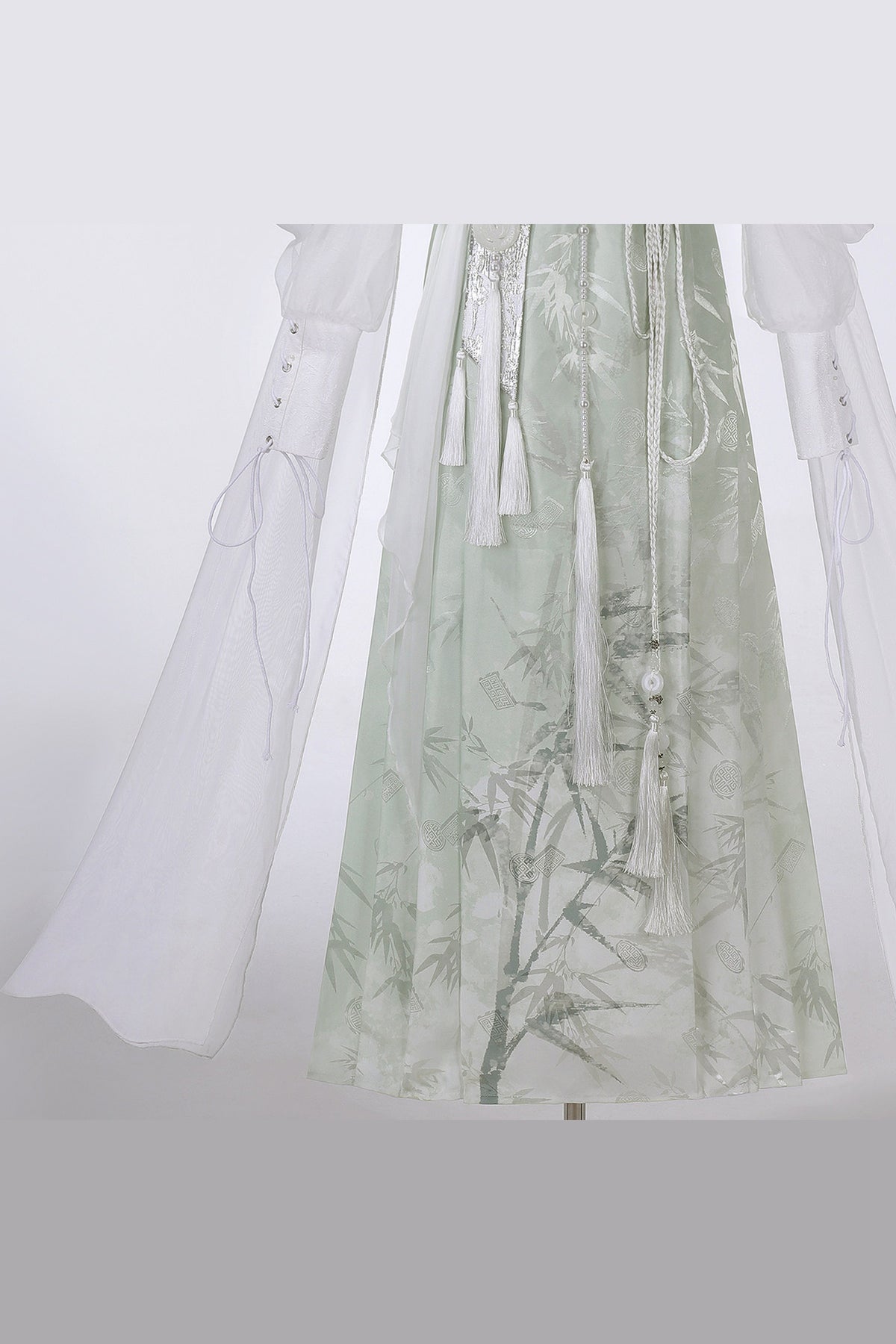 Green Modified Han Elements Hanfu Top and Skirt Set-Up