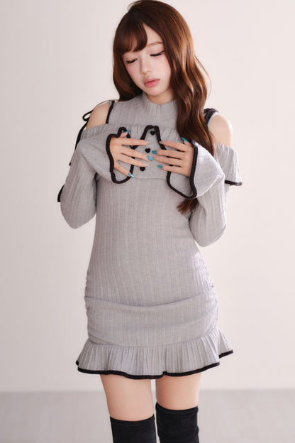 Set con abito gilet in maglia e top