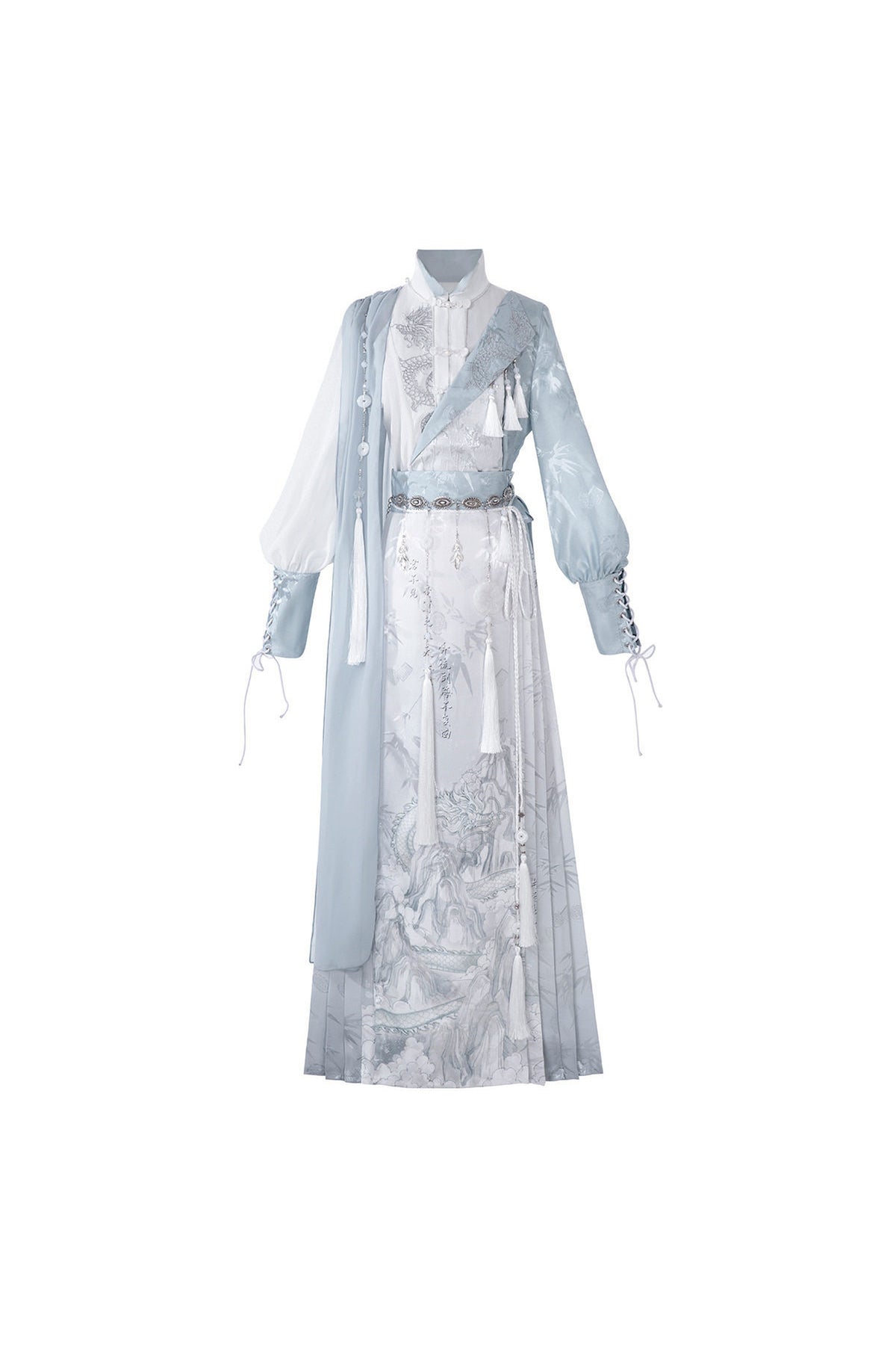Unisex Wolkenfliegendes antikes Kostüm-Oberteil und Mamian-Rock-Set