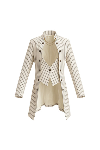 Einreihige gestreifte Military-Jacke