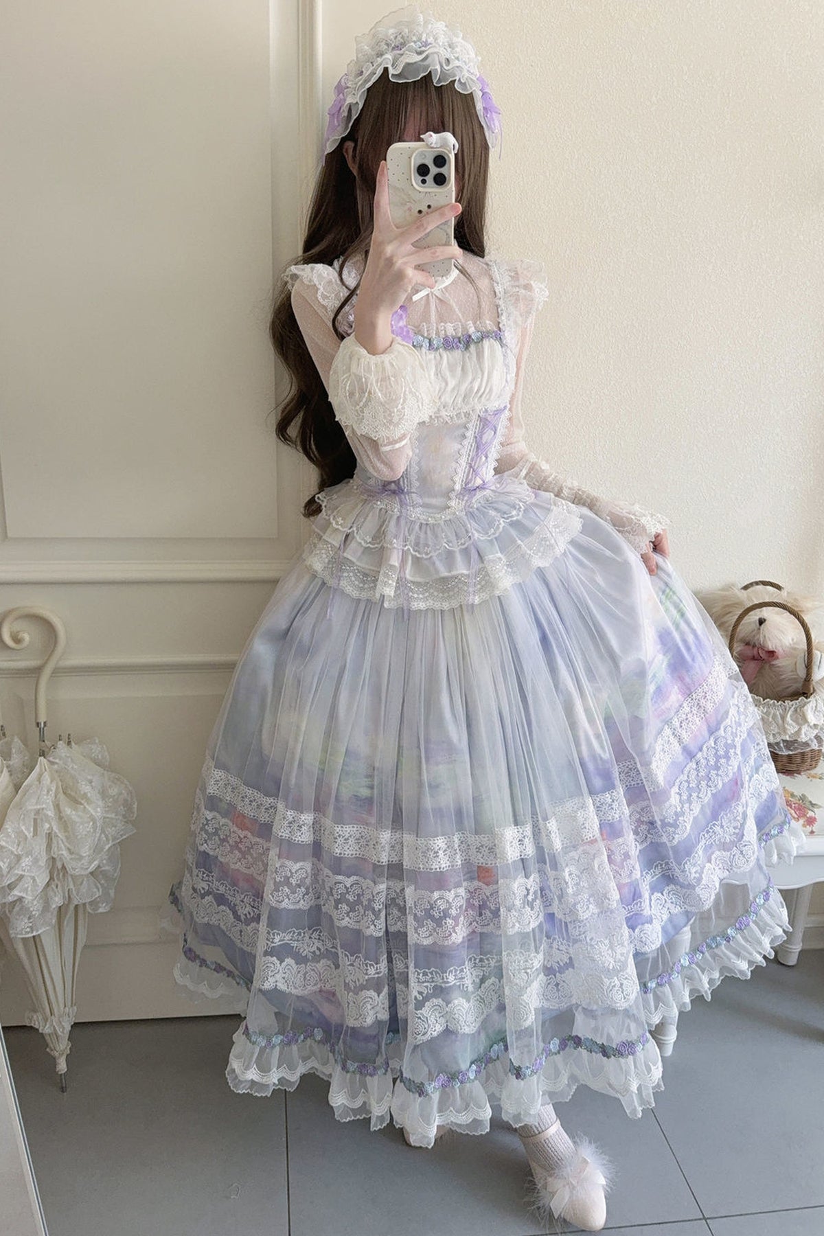 Misty Grape Garden Lolita Cami and Skirt Set-Up