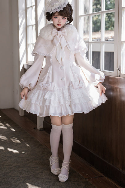 Lace Trim Bowknot Lolita Coat