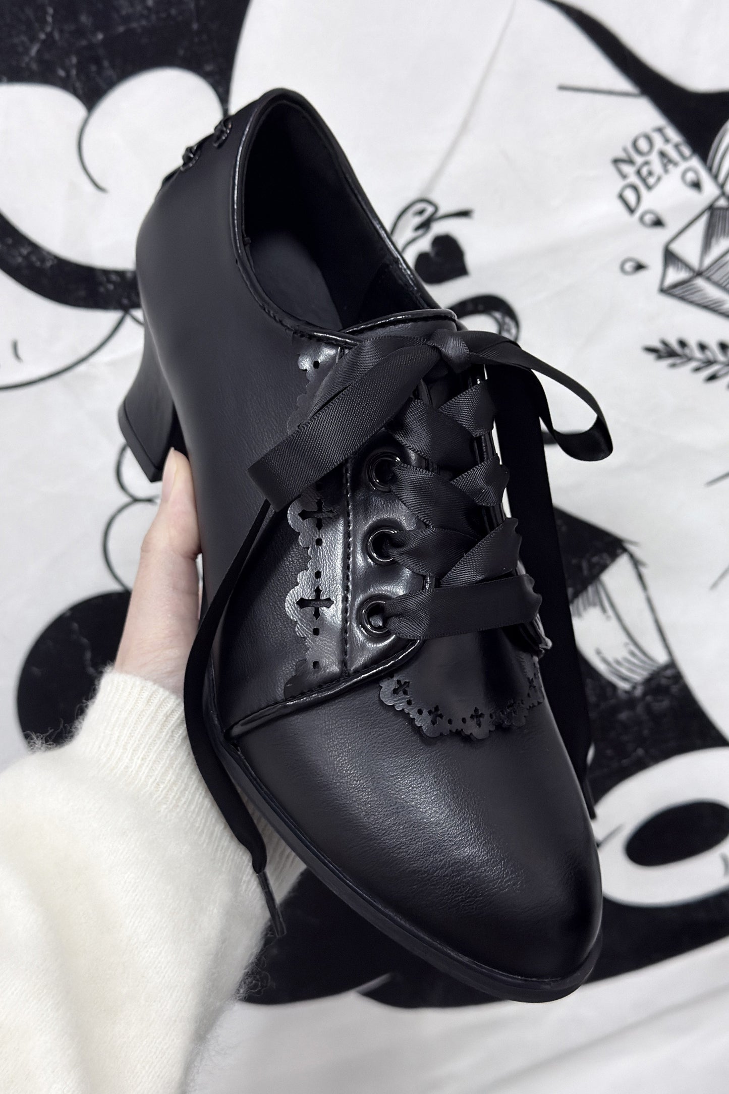 Gothic Velvet Ribbon Heels