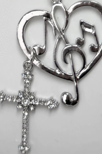 Heart Cross Bijou Necklace