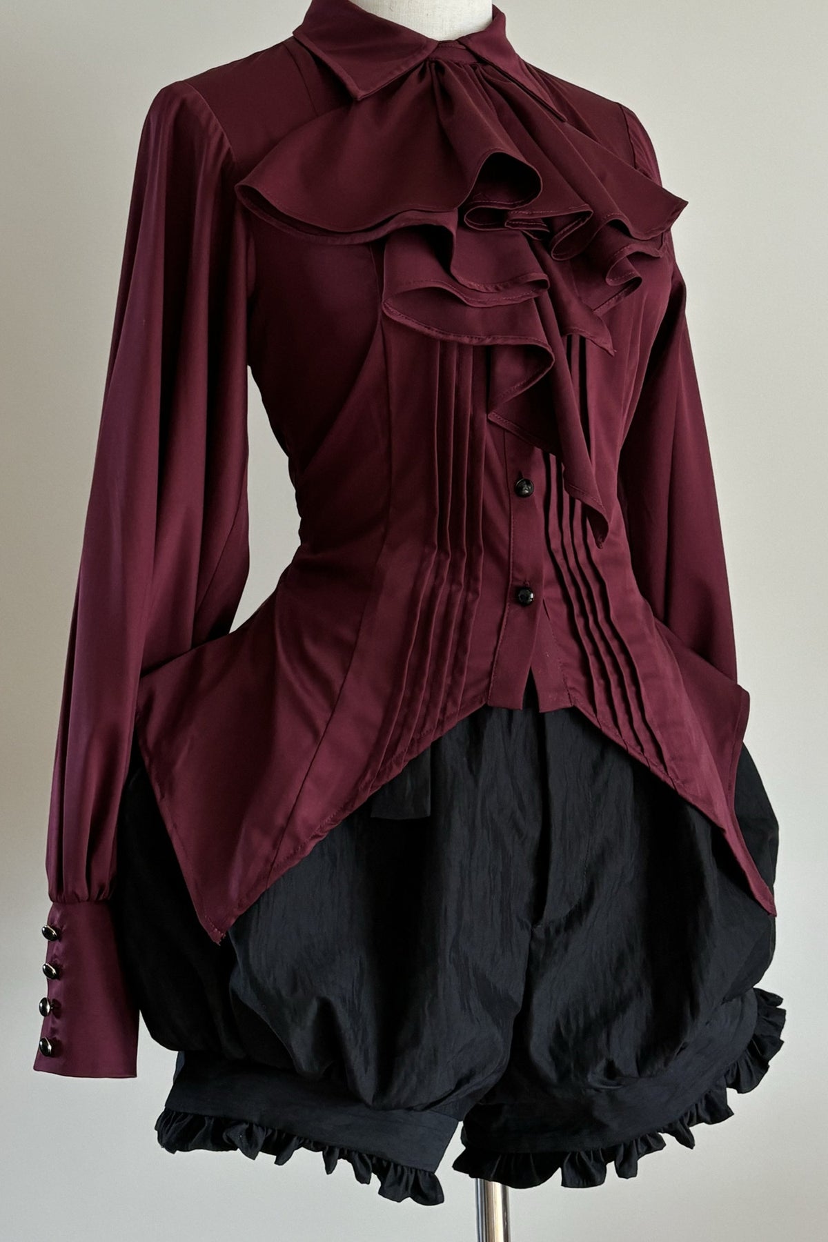 Gothic Ruffle Collar Long-Sleeved Shirt