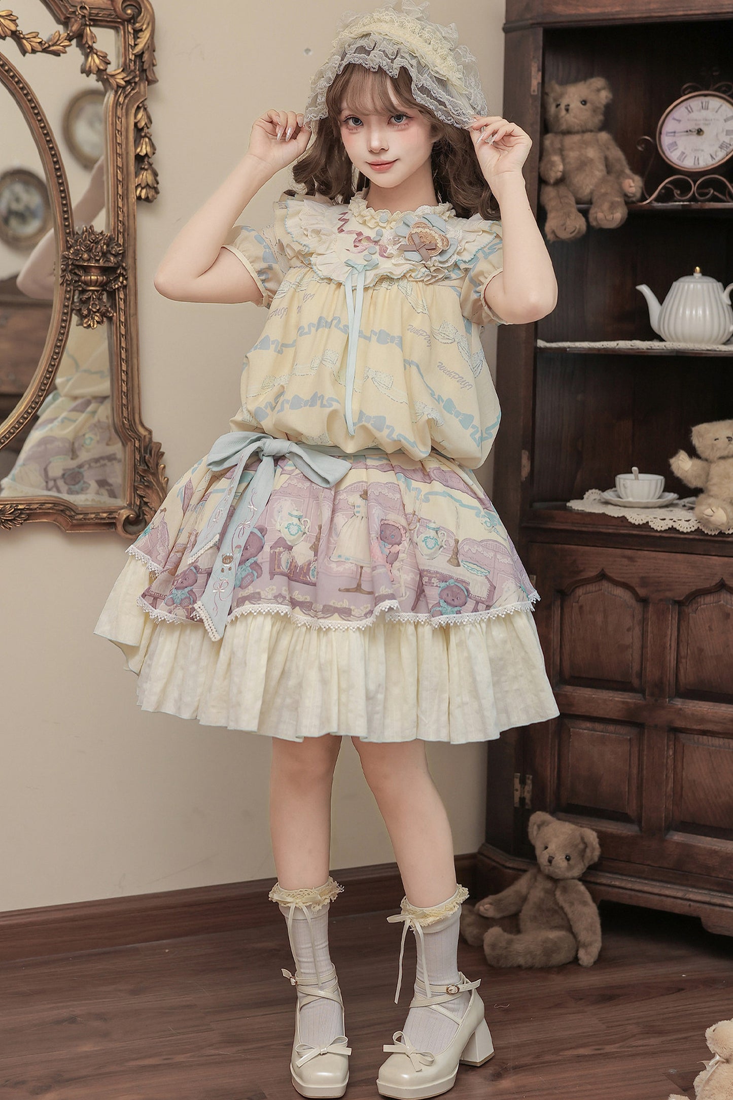 Teddy Bear Print Doll Lolita Dress
