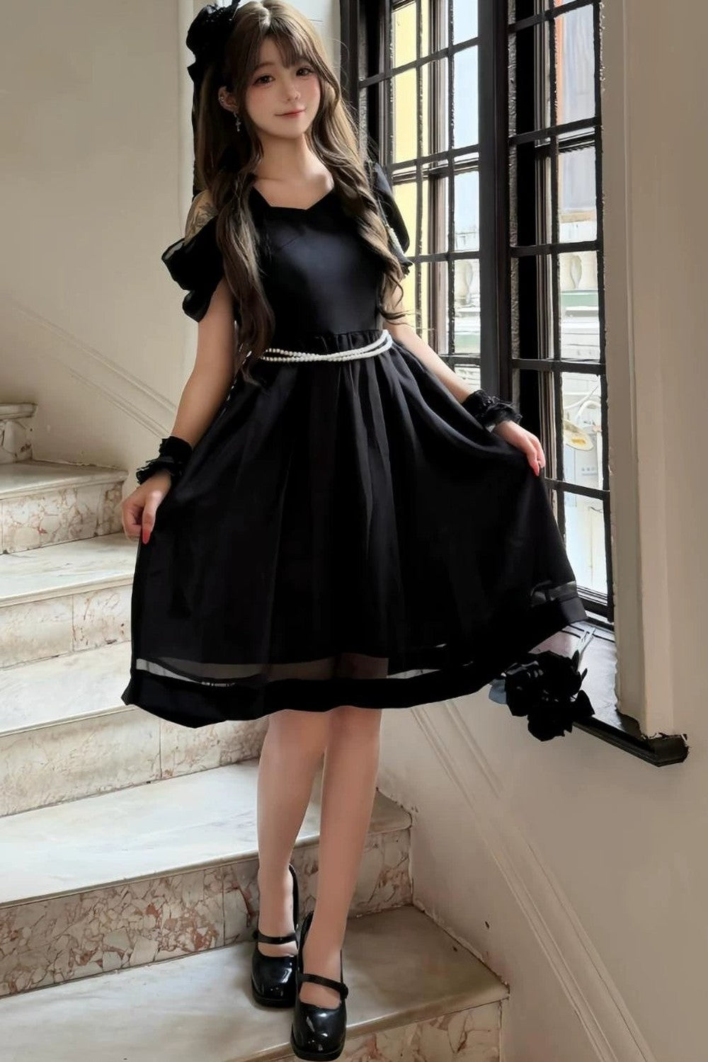 Camellia Black Dress