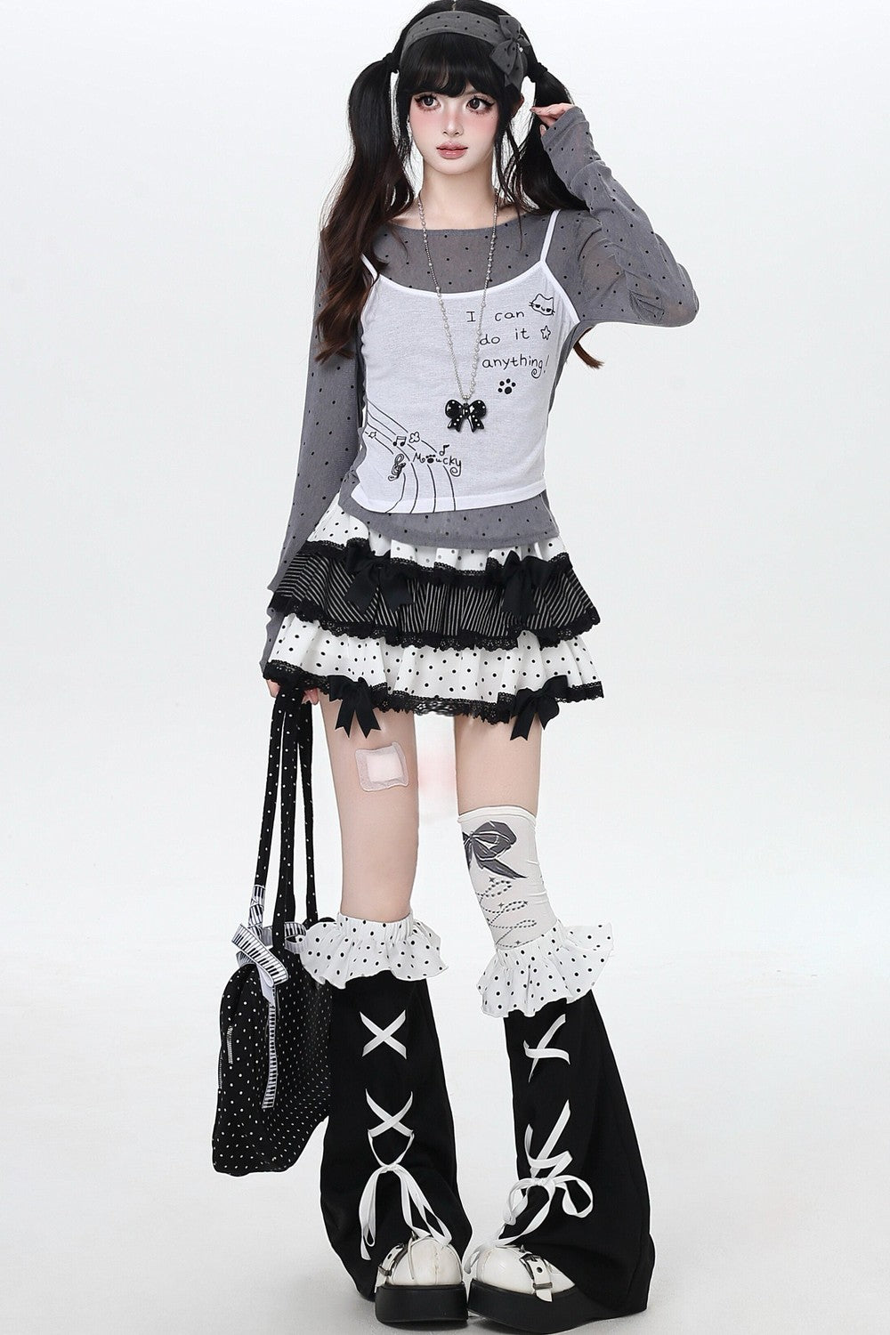Dotted Sheer Layered Subculture Top
