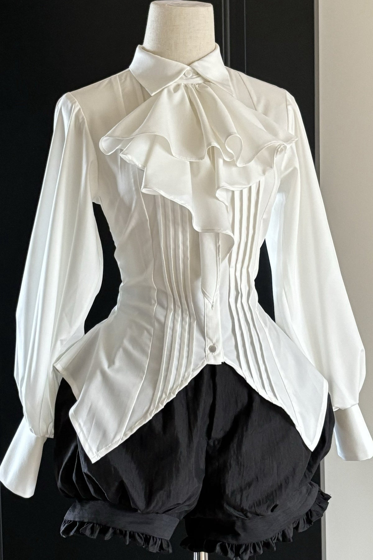 Gothic Ruffle Collar Long-Sleeved Shirt