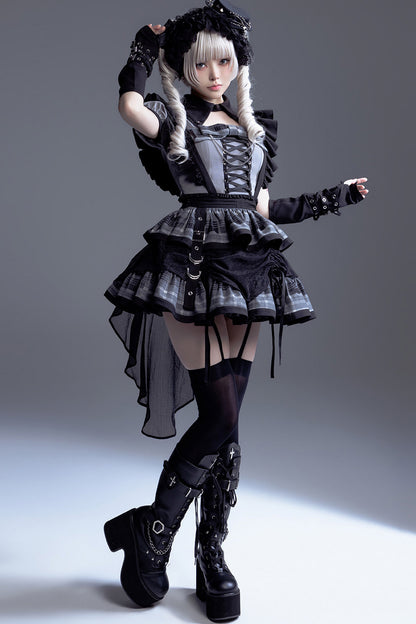 ミッドナイト小悪魔チェックアイドルロリータドレス