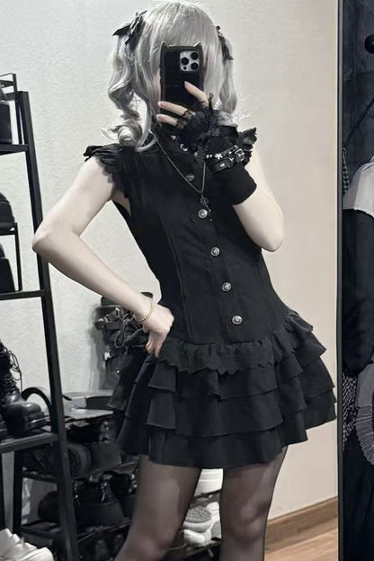 Melancholy Jellyfish Gothic Short Sleeve Dress