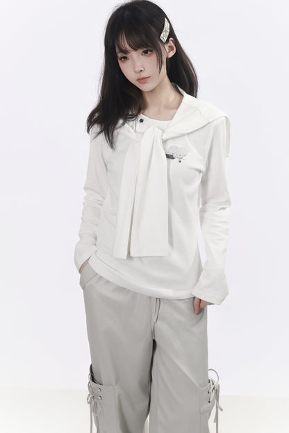 Three-Color Shawl Long-Sleeve