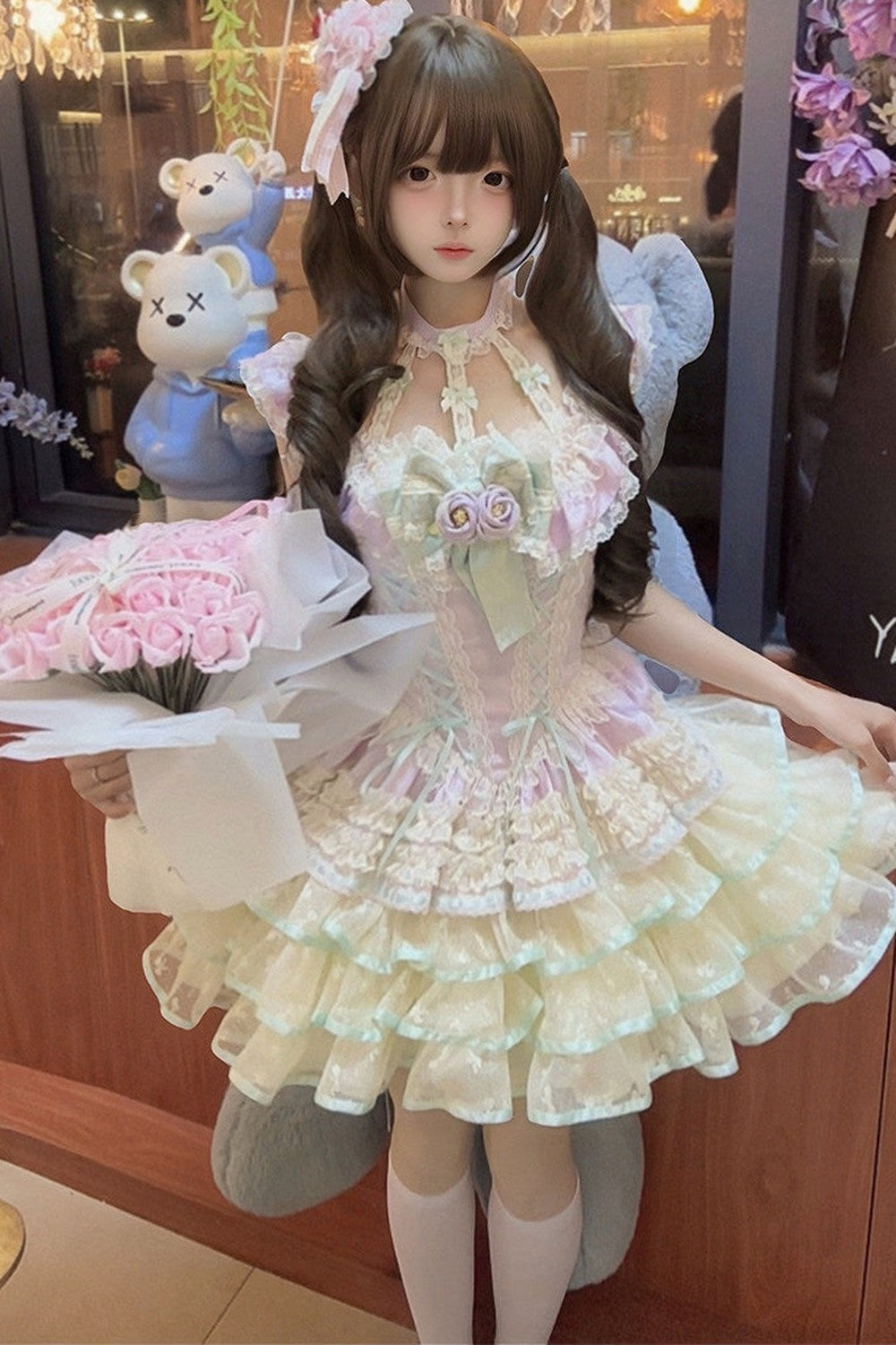 [Pre-order] Rose Ribbon Fairy Princess Dress + Accessories