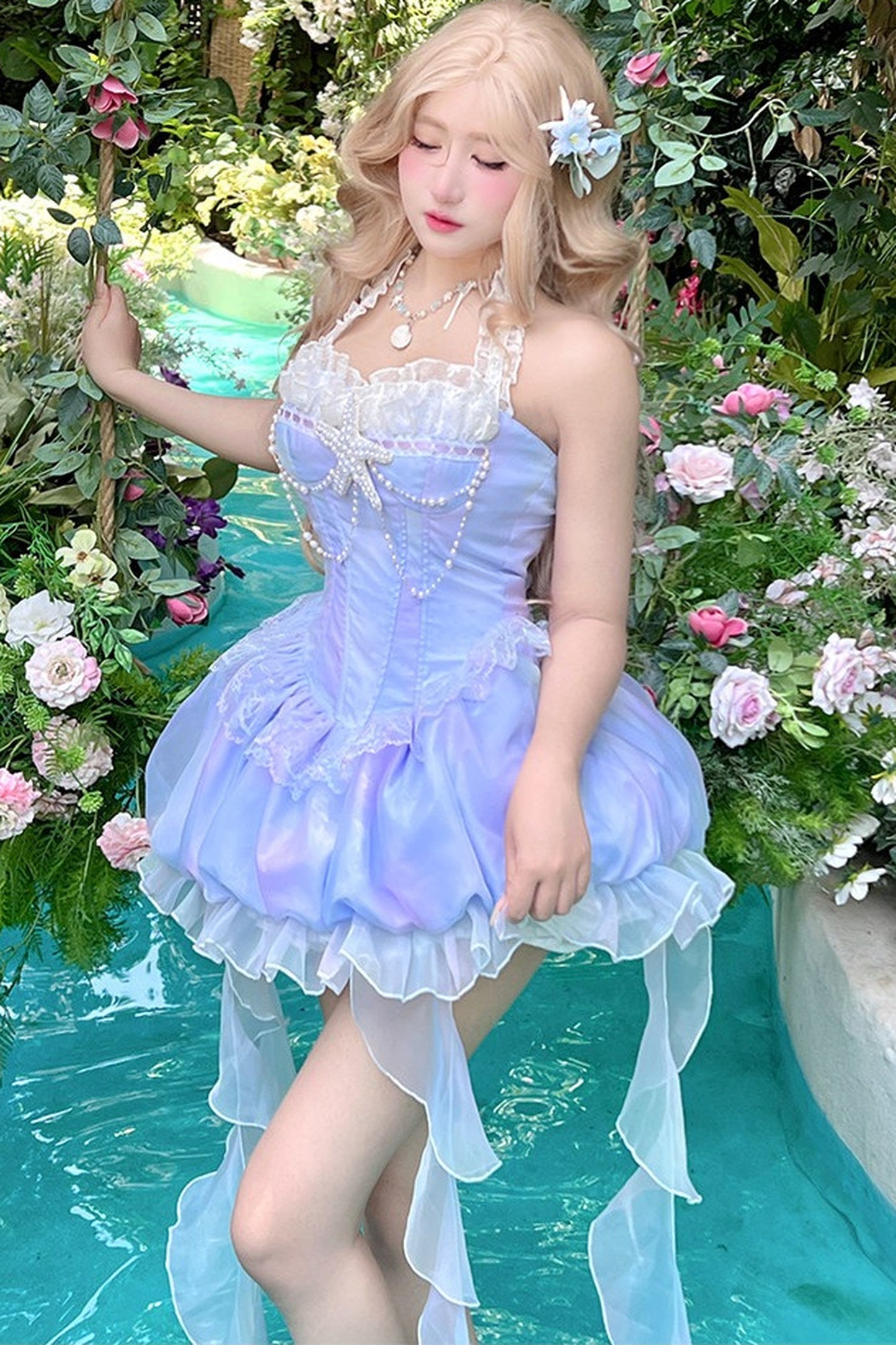 Shell Ribbon Bubble Mermaid Lolita Dress