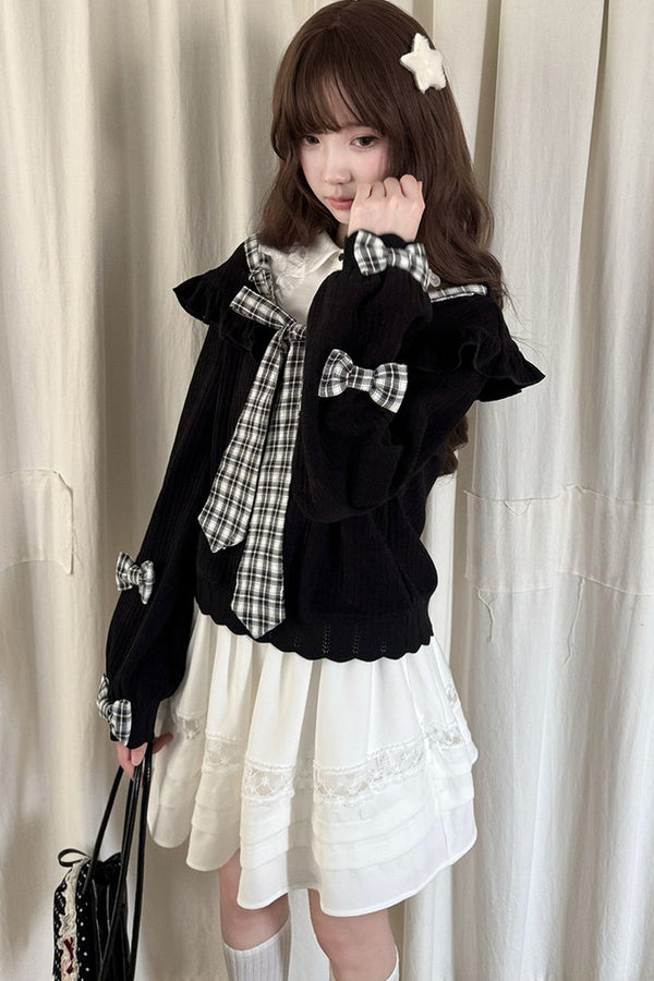 Tie Knit Sweater and Skirt Set