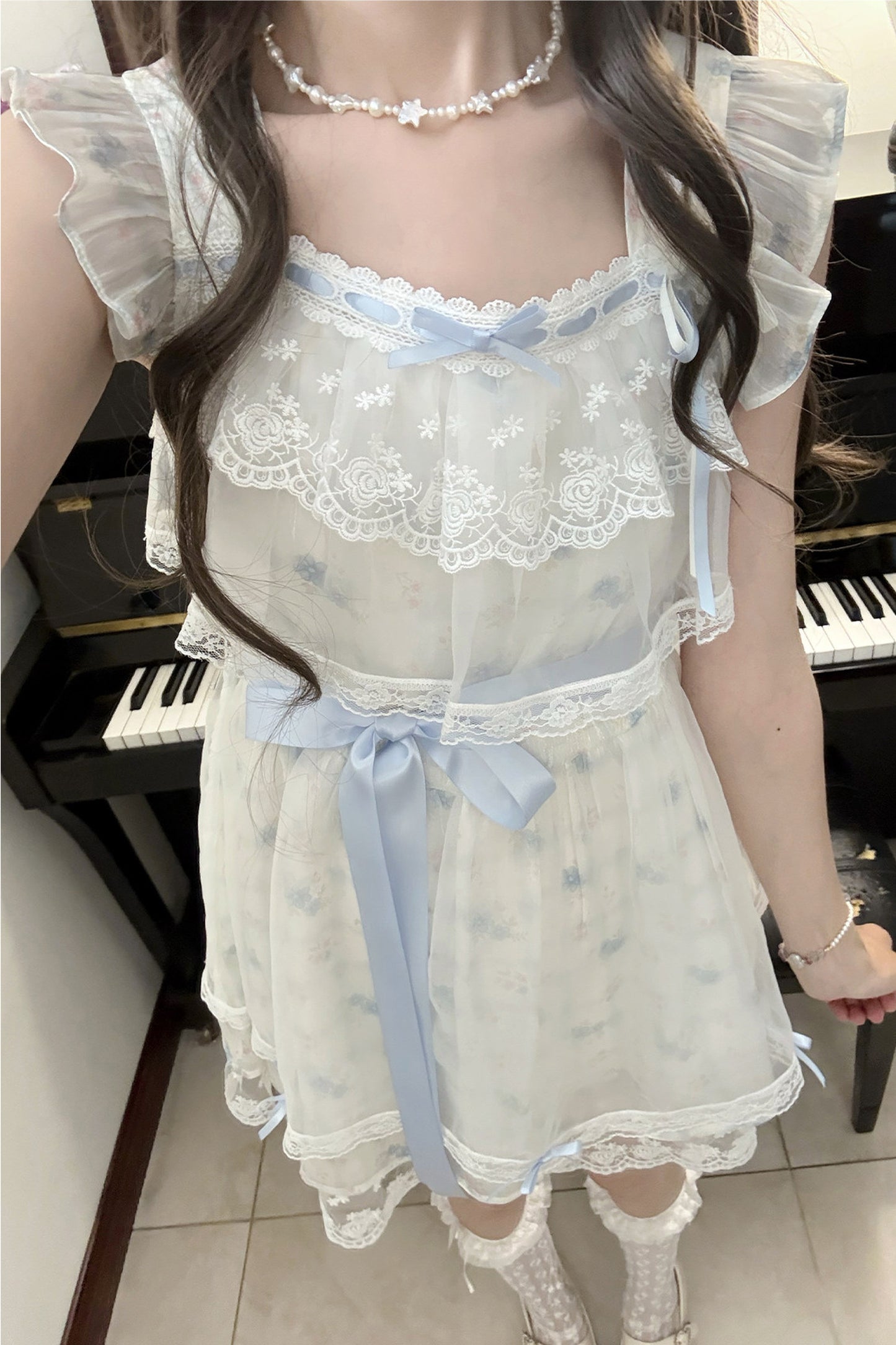Milchblaues Engel-Lolita-Kleid
