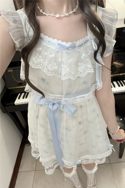 Milchblaues Engel-Lolita-Kleid