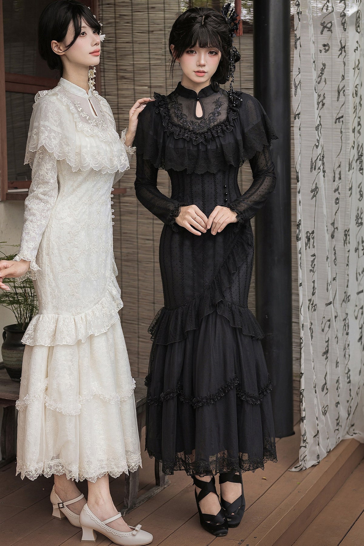 Embroidered Fishtail Qipao Dress