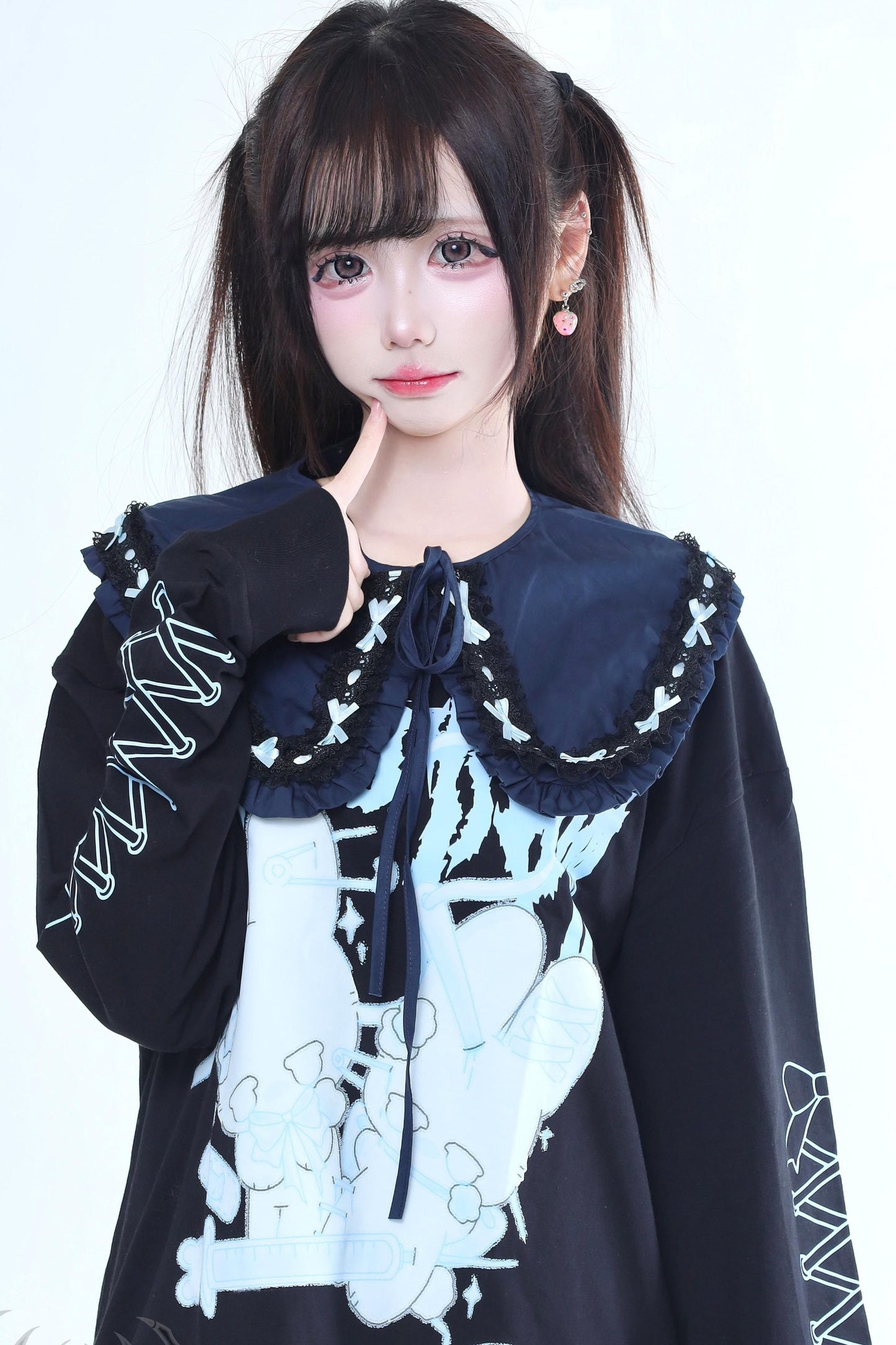 病みかわナースプリントロングTシャツ