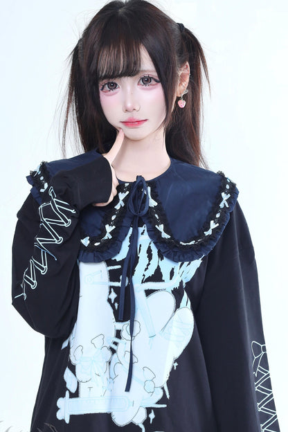 病みかわナースプリントロングTシャツ