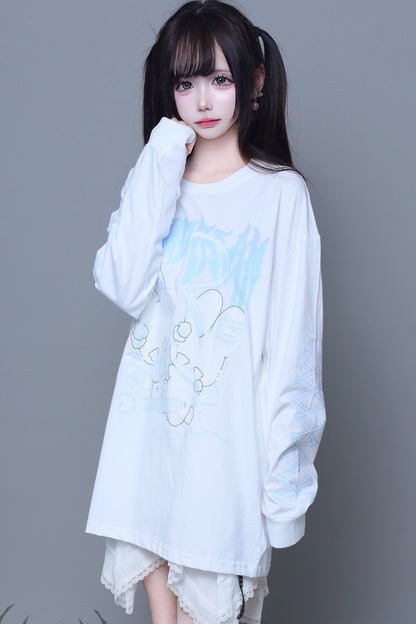 病みかわナースプリントロングTシャツ