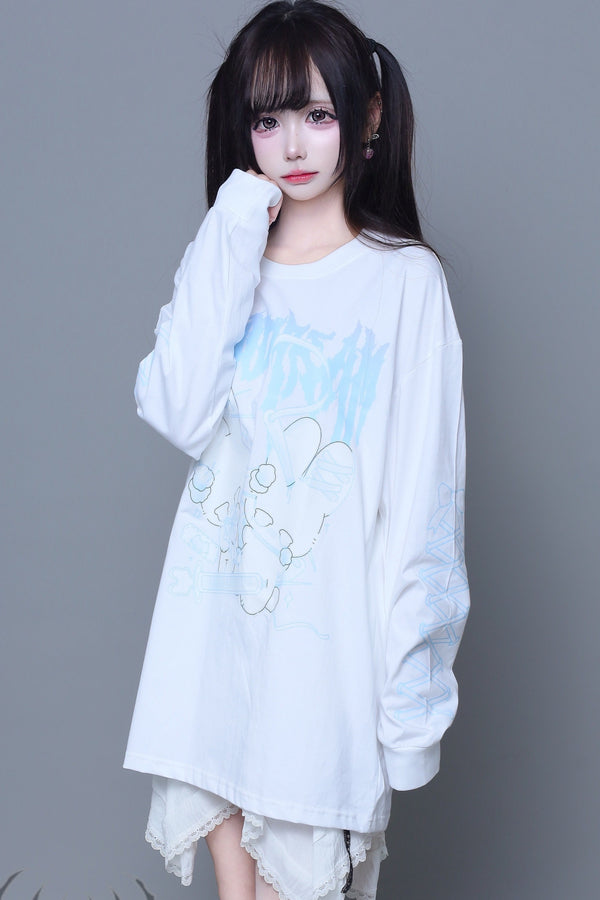 病みかわナースプリントロングTシャツ