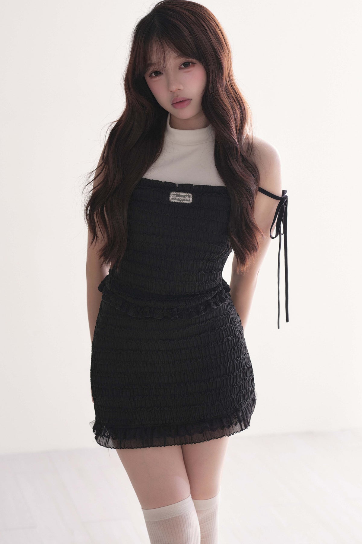 Sweet Ribbon Shirred Top & Skirt Set