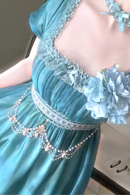 Water Lily Floral Long Dress