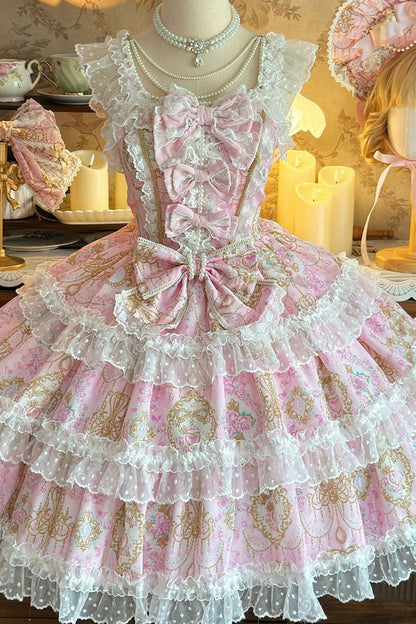 Elegance Floral Wall Doll-Like JSK Dress