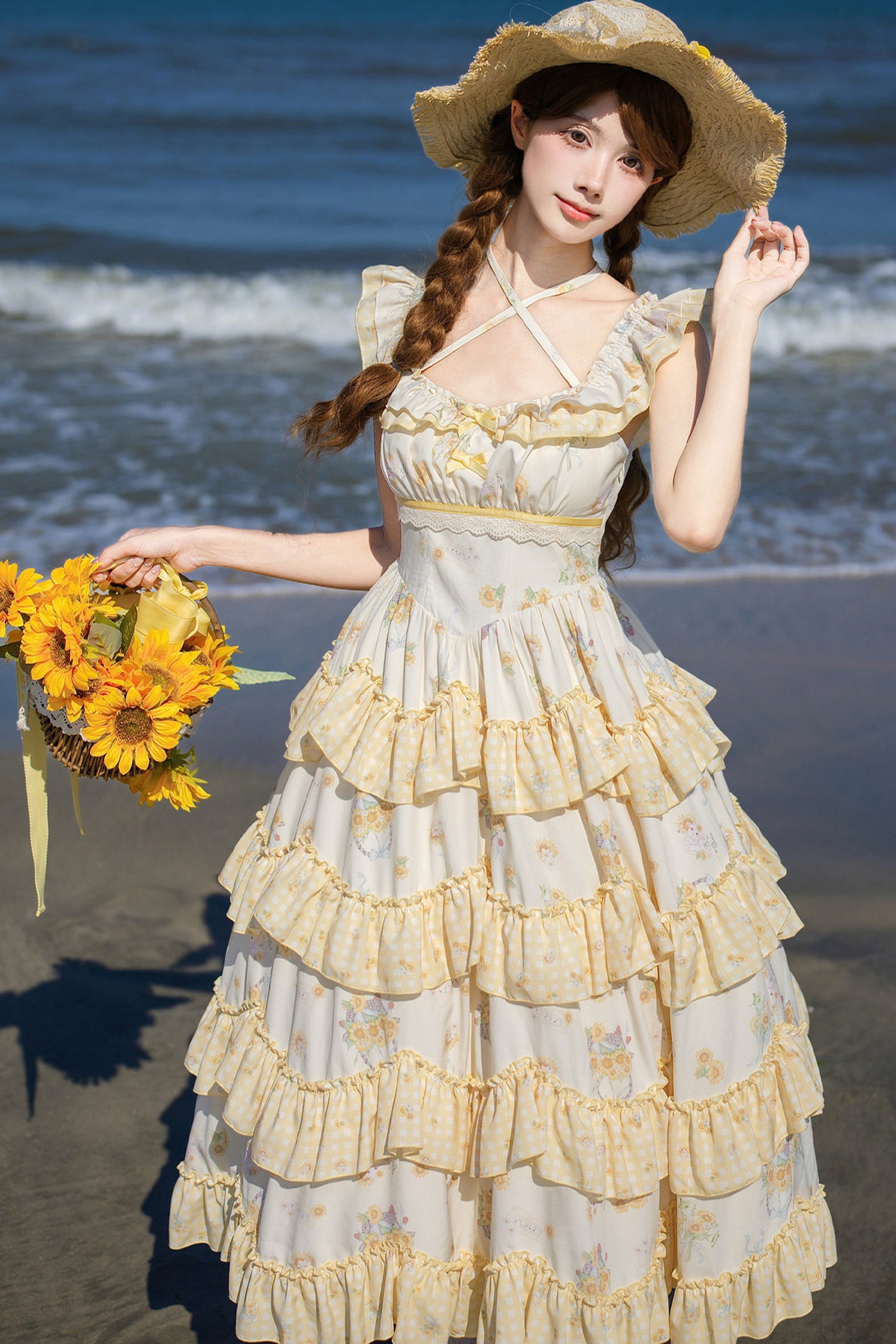Sunflower Garden Ruffle Dress Set