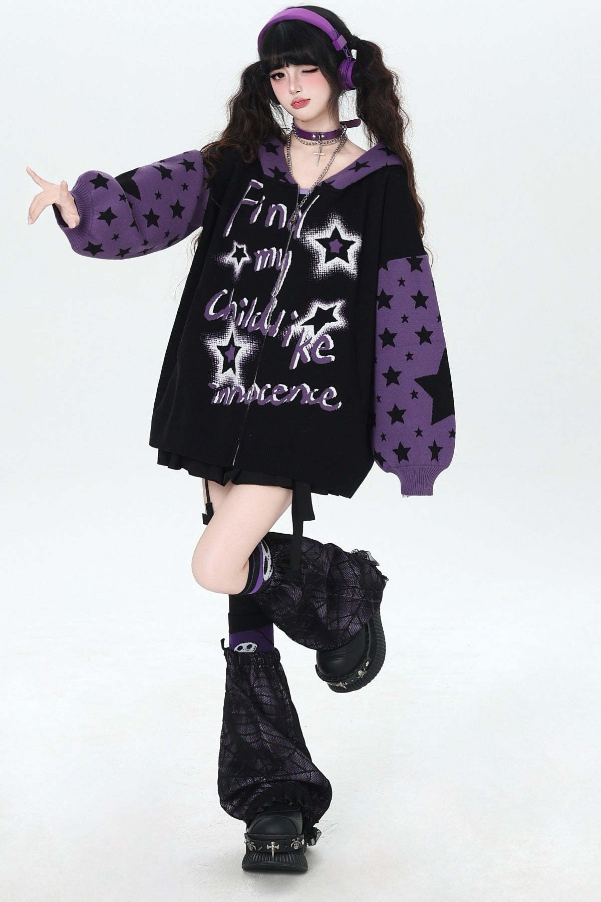 Night Stars Lantern Sleeve Cardigan