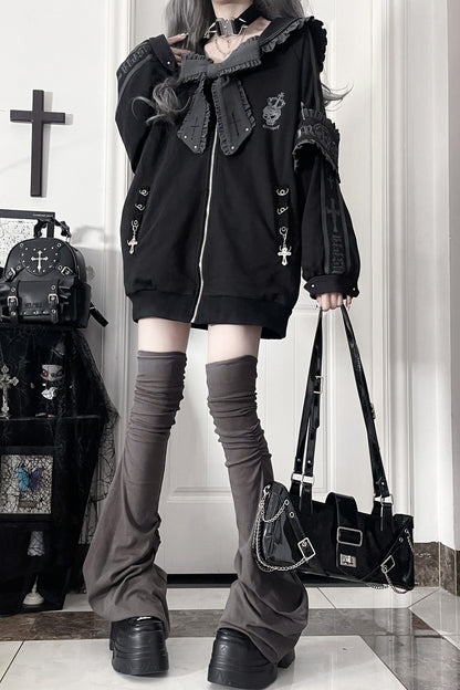 veste ample à col marin avec ruban style subculture