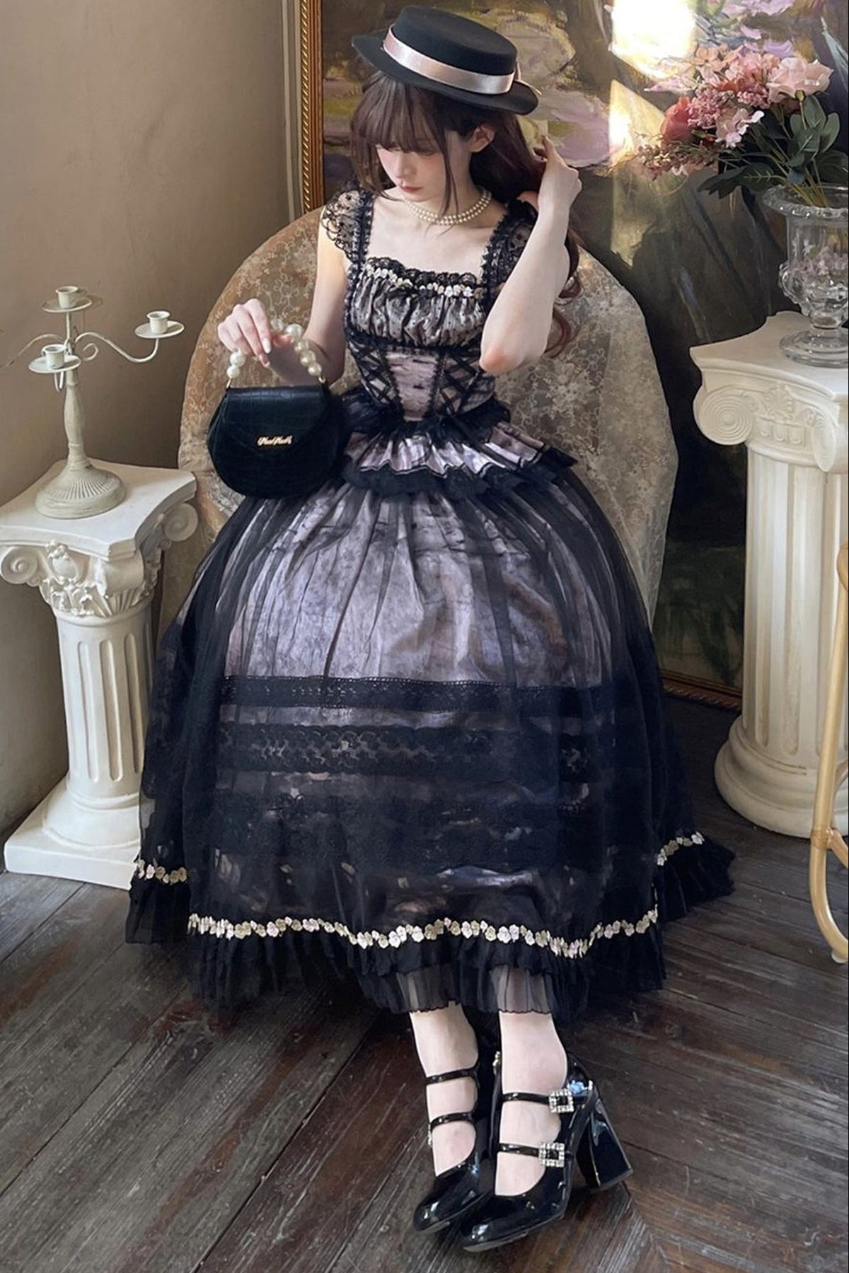 Misty Grape Garden Lolita Cami and Skirt Set-Up