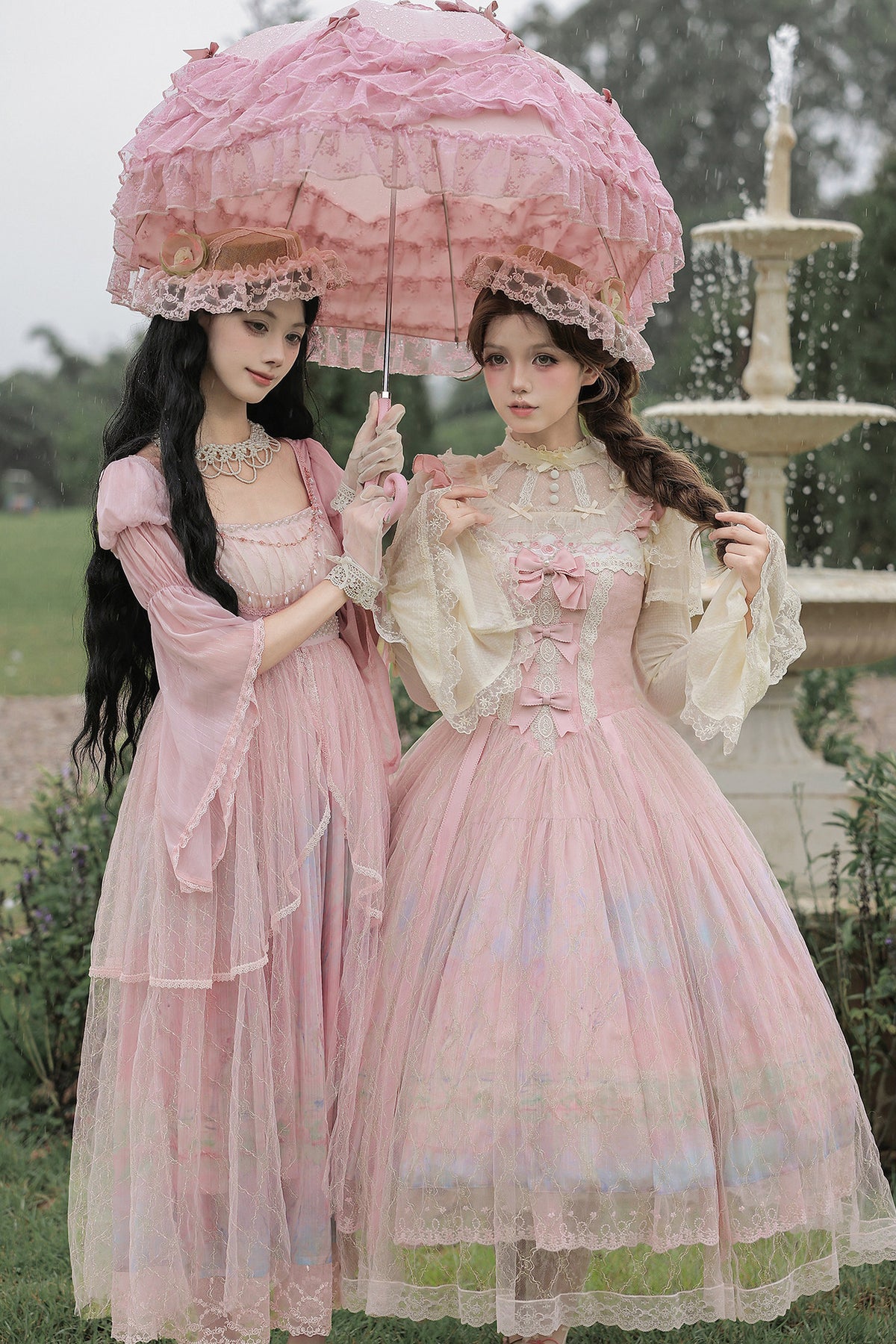 Ölgemälde-Lolita-JSK-Set mit hoher Taille