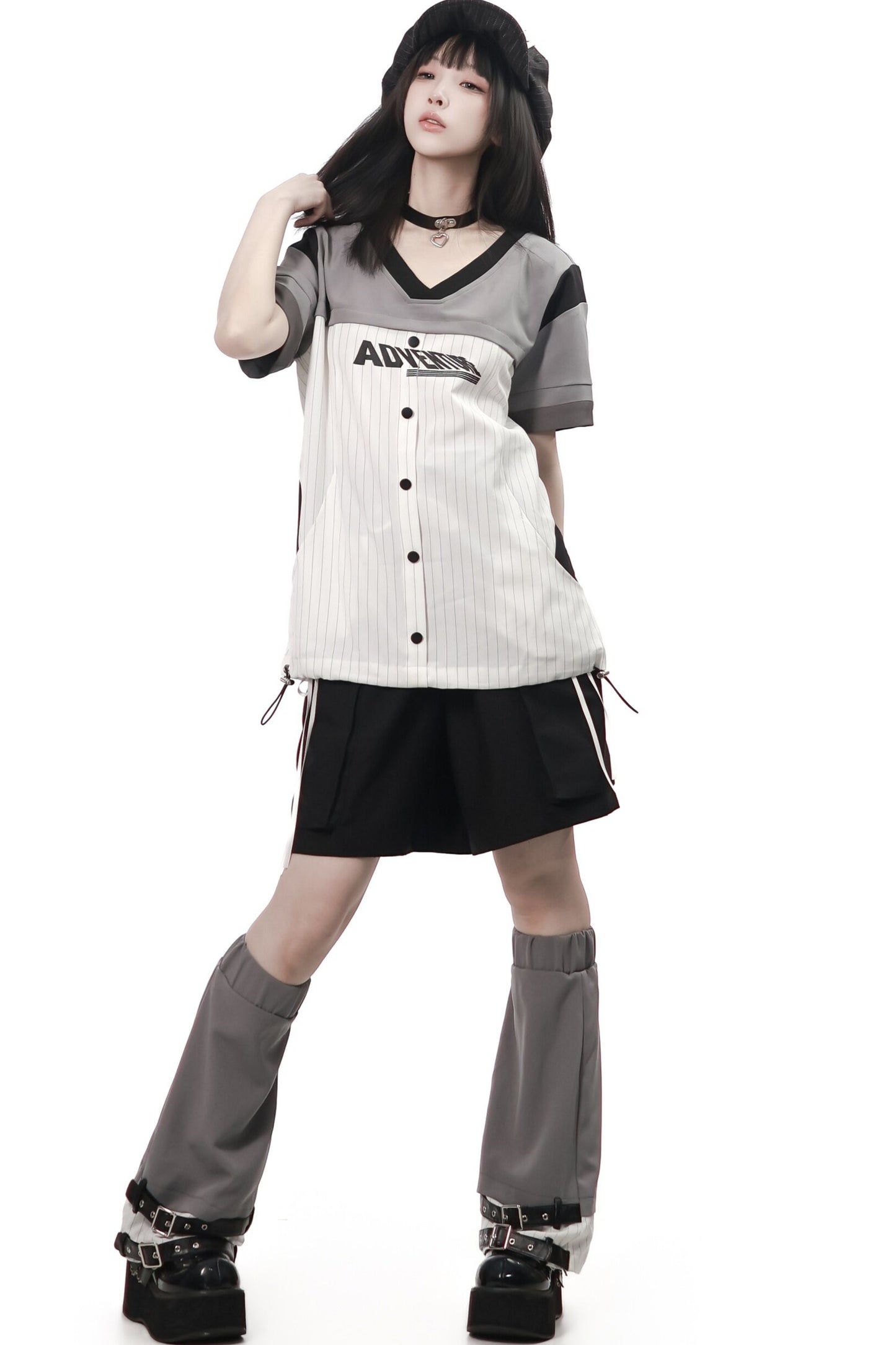 Baseball Patchwork T-Shirt and Pants Set-Up