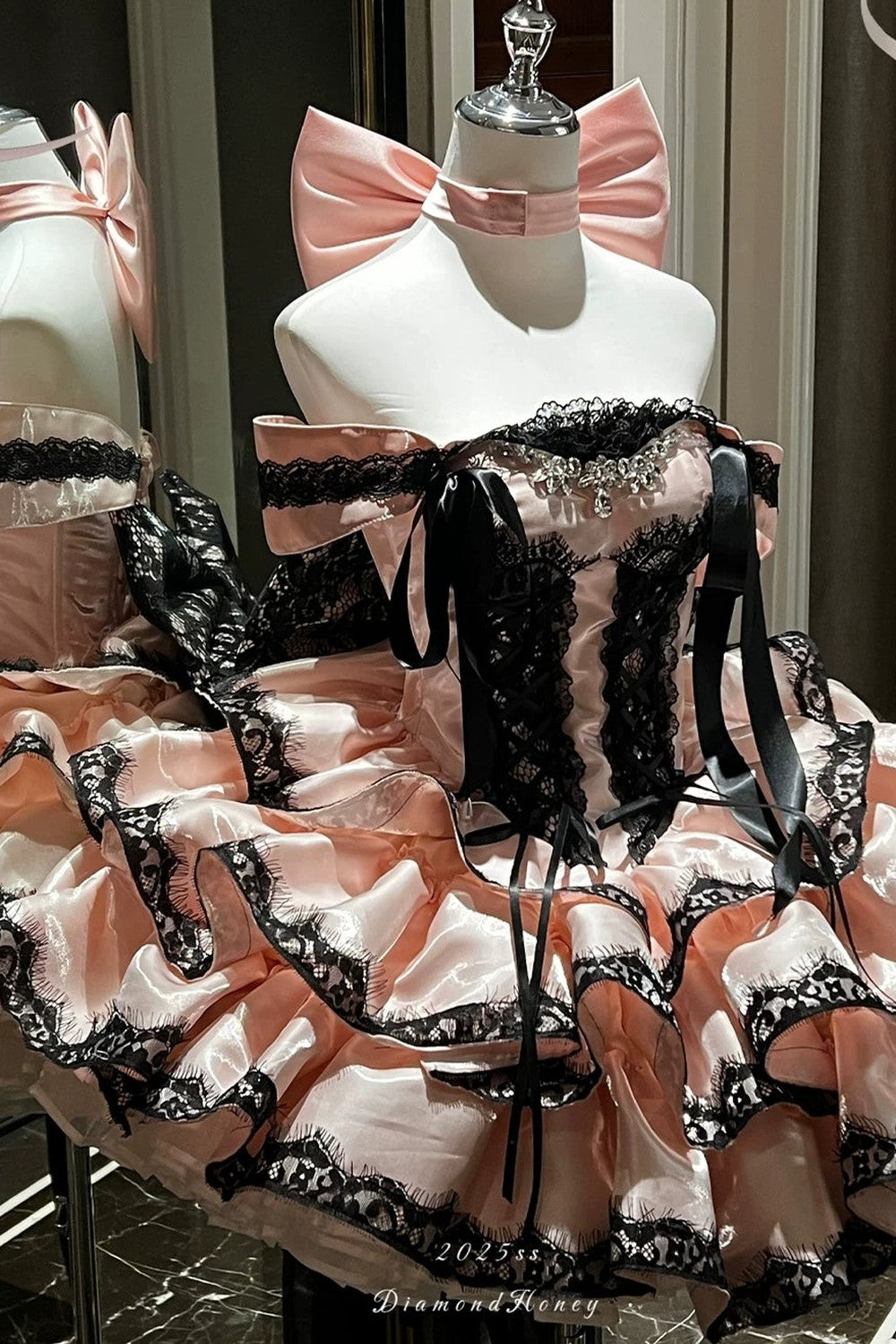[Pre-order Item] Romantic Lace Mini Lolita Dress + Ribbon Train