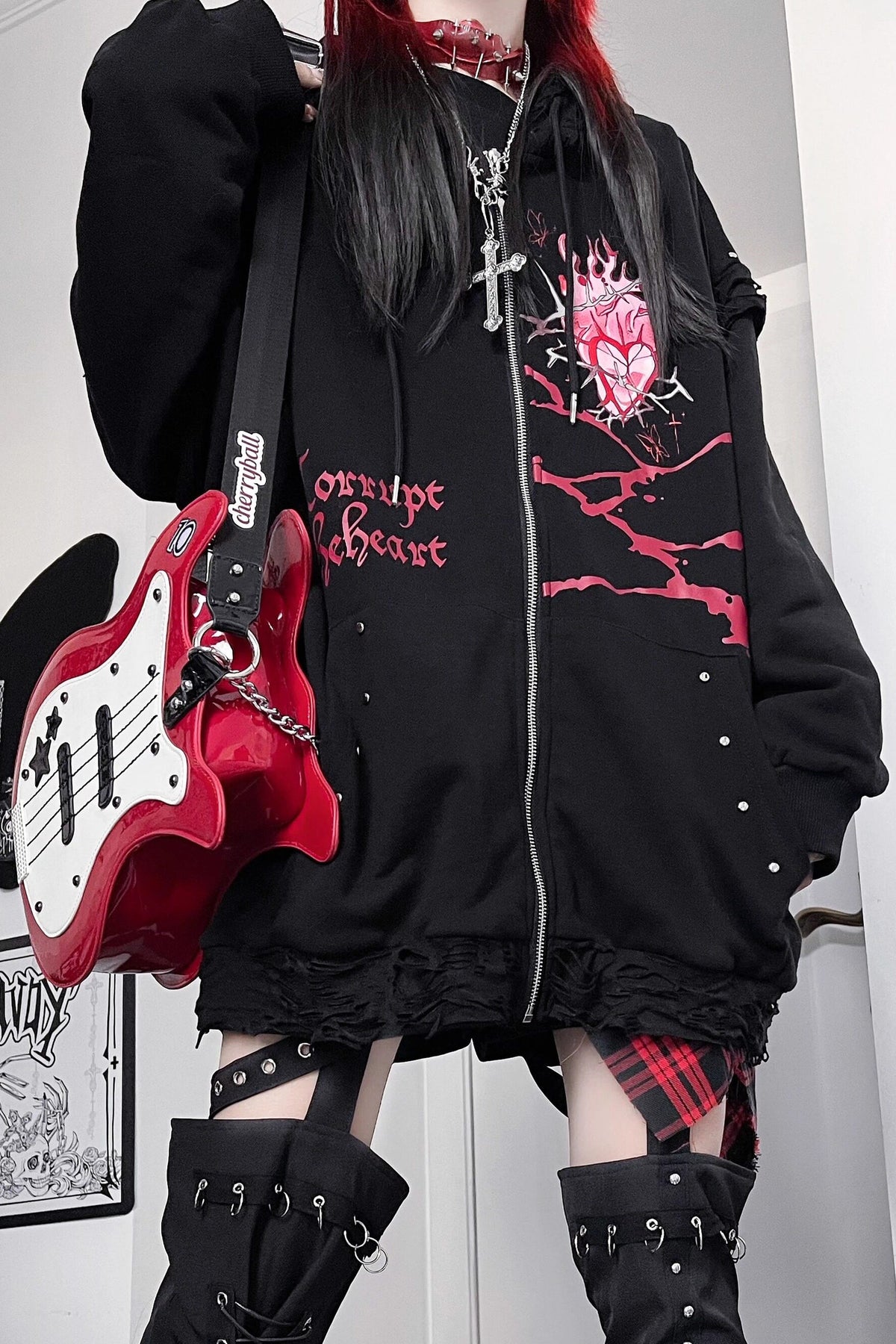 Veste ample à capuche avec oreilles de chat
