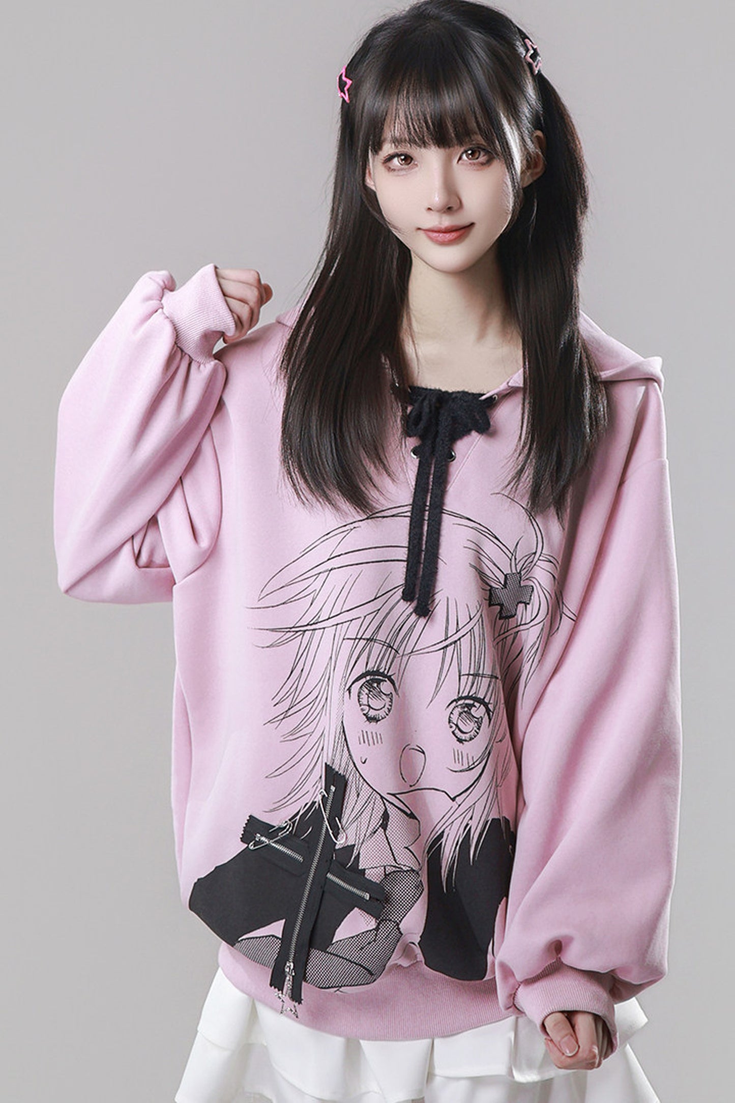 Three-Tone Tie-Dye Age-Reducing Hooded Sweatshirt