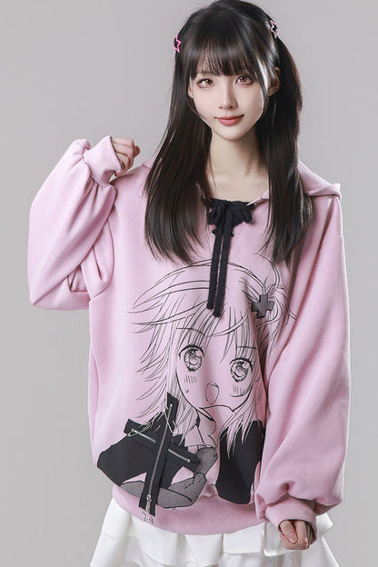 Three-Tone Tie-Dye Age-Reducing Hooded Sweatshirt