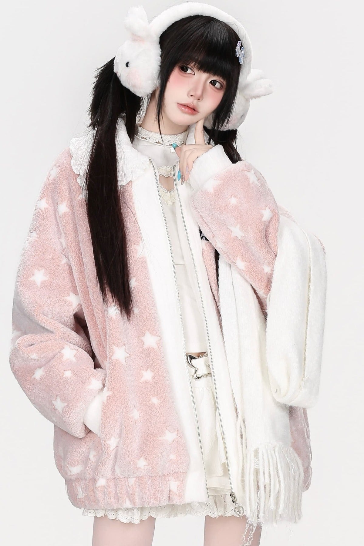 Veste matelassée étoilée à col Claudine